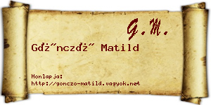 Göncző Matild névjegykártya